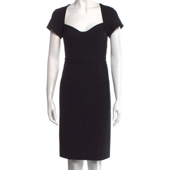Diane Von Furstenberg DVF Black Katrina Square Neck Line Sheath Dress Size 2 - Picture 1 of 11